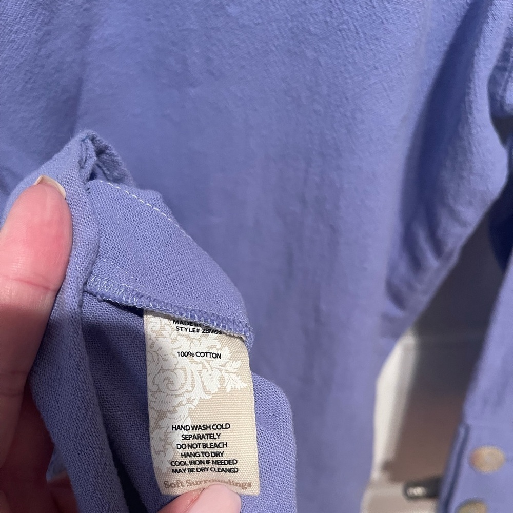 Soft Surroundings Purple Tunic with Button Accents L - Picture 5 of 5